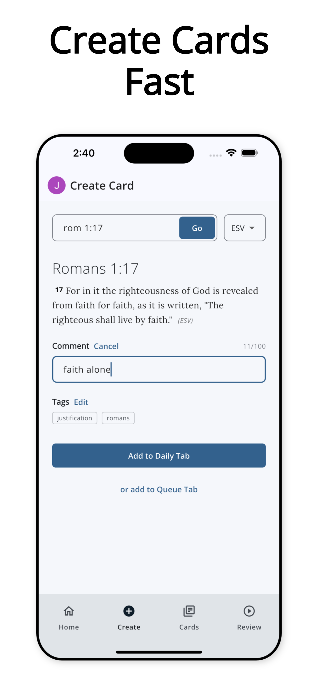 Create Cards Fast