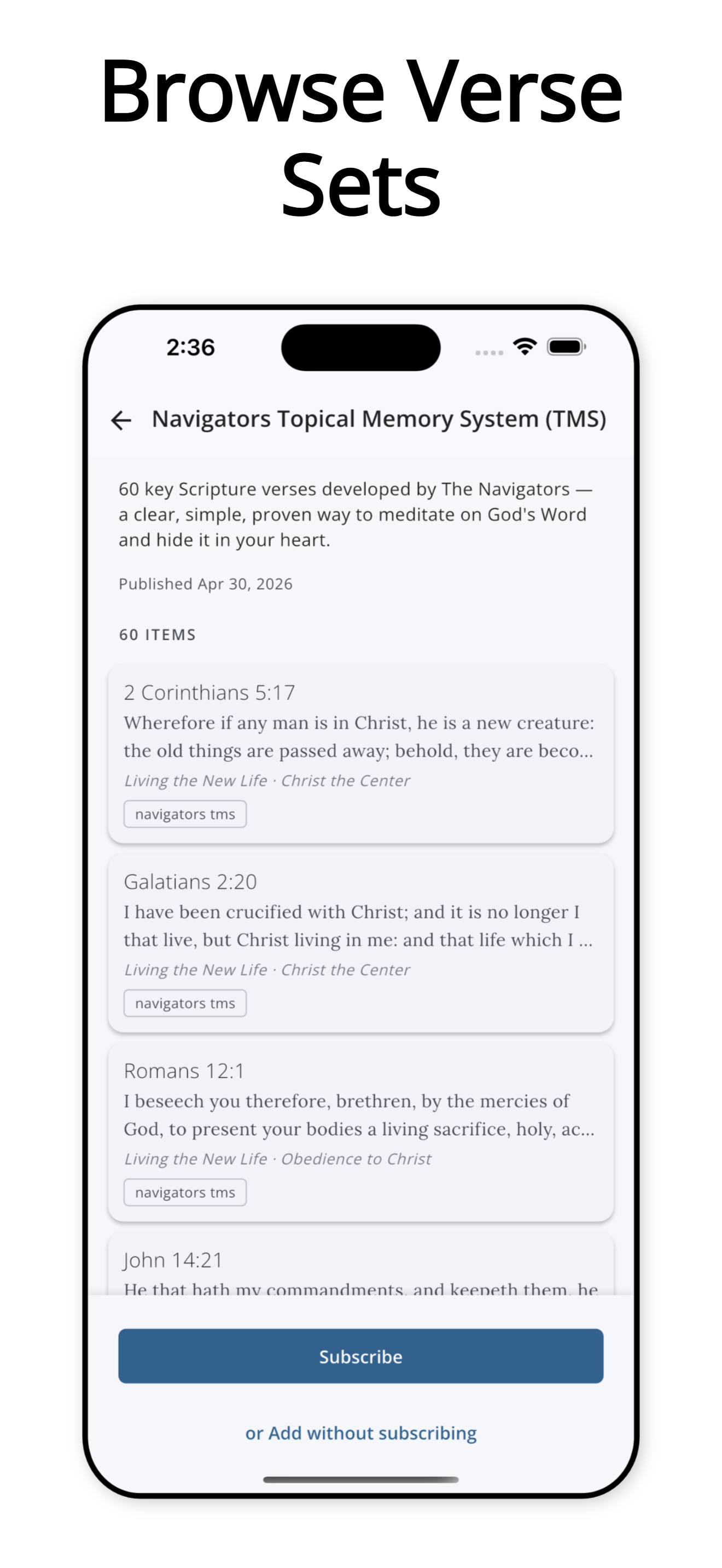 Browse Verse Sets